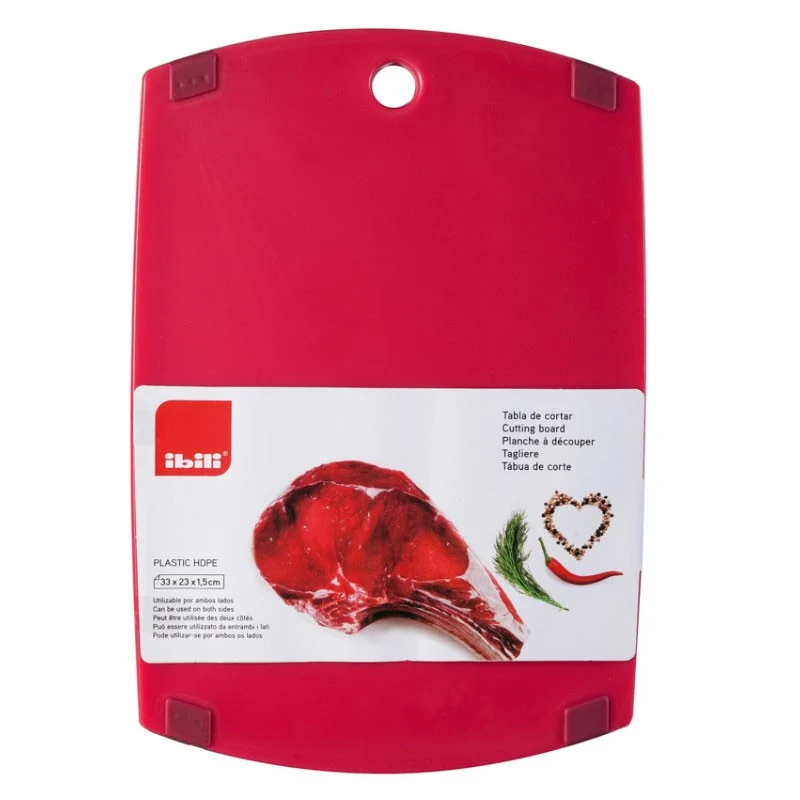 TABLA DE CORTE 33X23X1,5CM ROJA IBILI