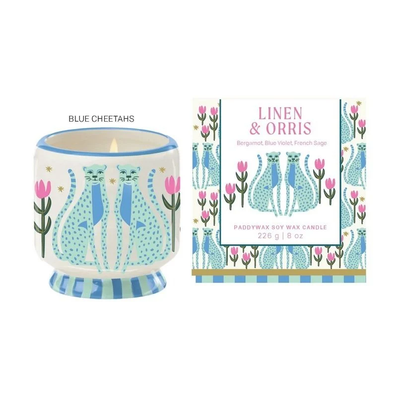 A Dopo Vela de Cerámica Blue Cheetahs - Linen & Orris"