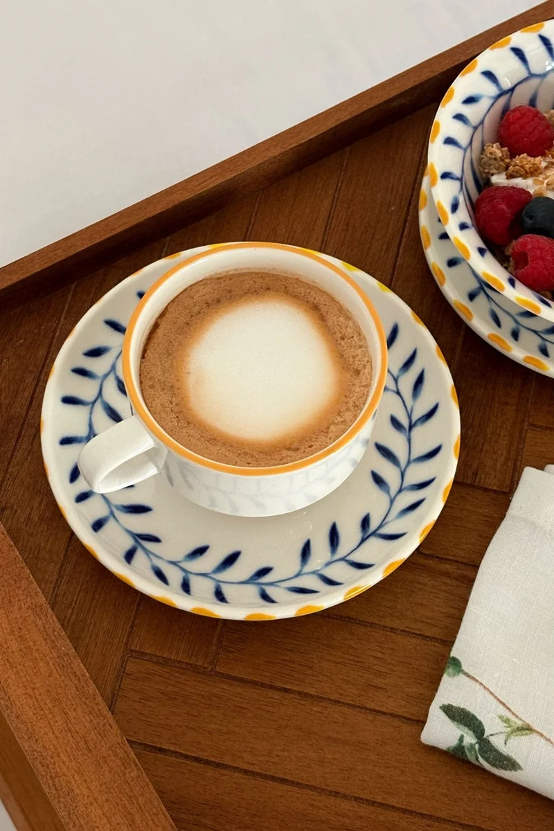 Taza & Plato De Porcelana Limoncello
