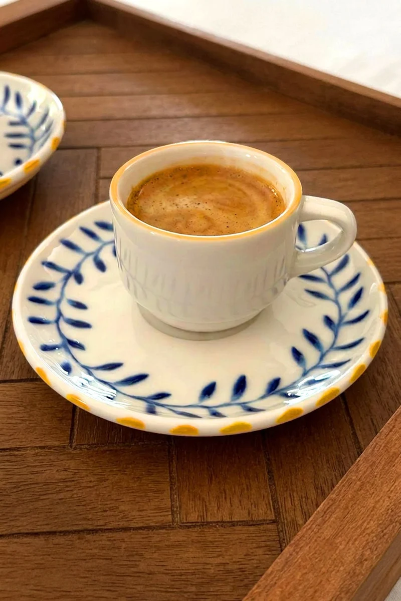 Taza & Plato Espresso de Porcelana Limoncello
