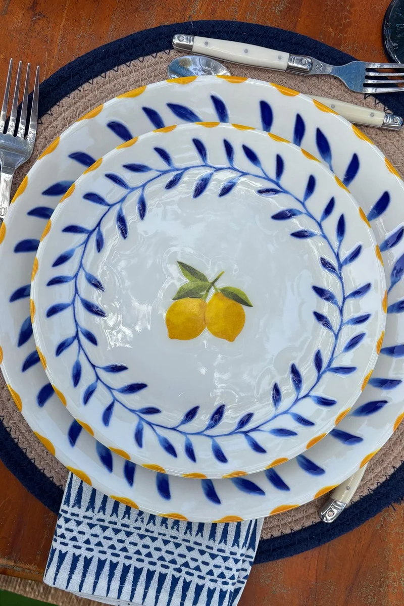 Plato De Postre En Porcelana Limoncello