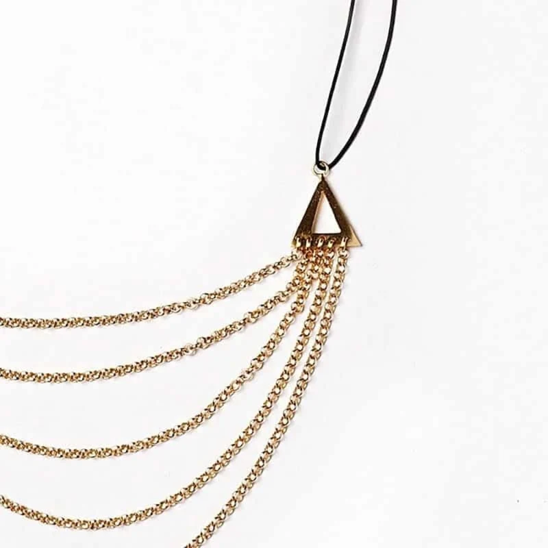 COLLAR CASCADA LATON CHAPADO ORO
