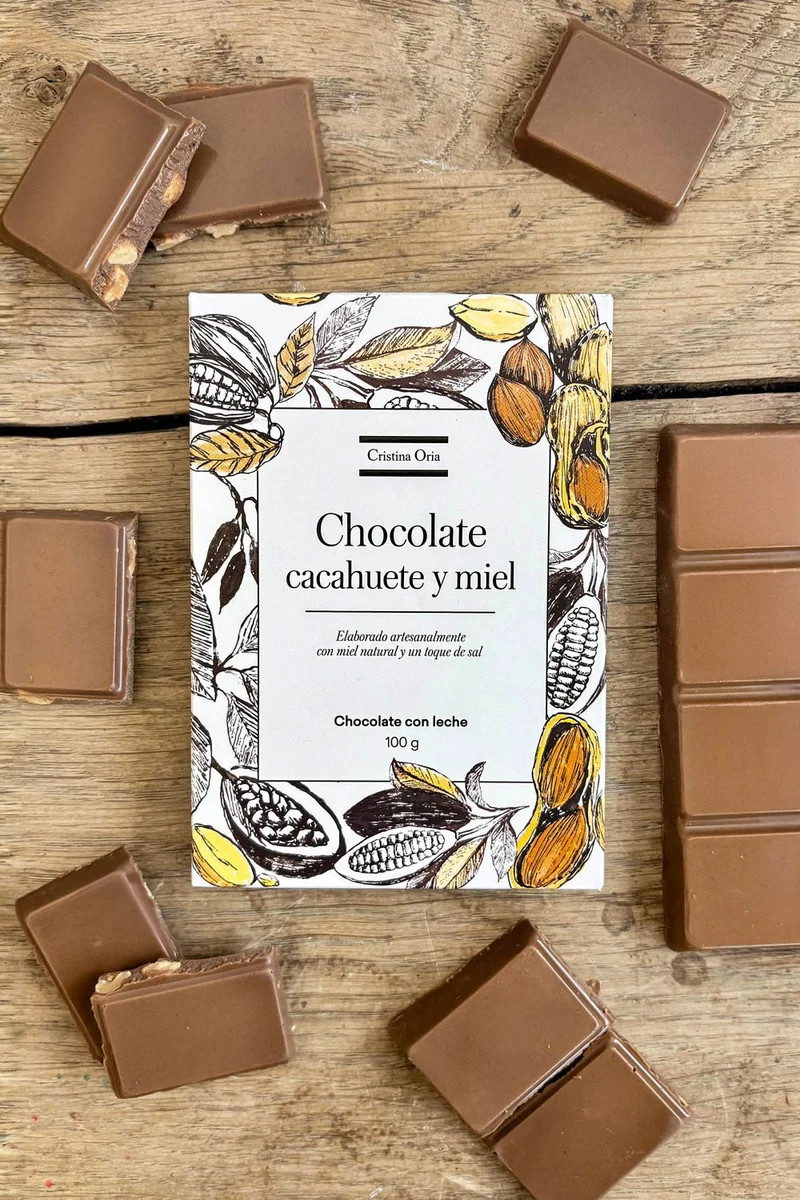 Chocolate Artesano Con Leche, Cacahuete, Miel & Sal 100 G
