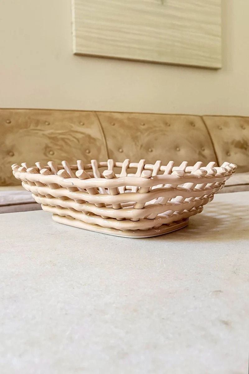 Frutero Diseño Trenzado Provenza Beige