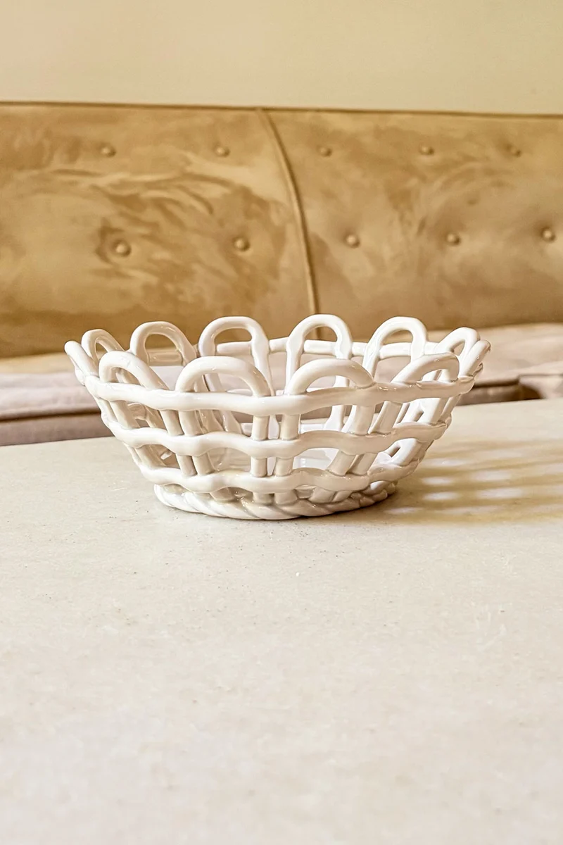 Frutero Diseño Trenzado Atelier Blanco